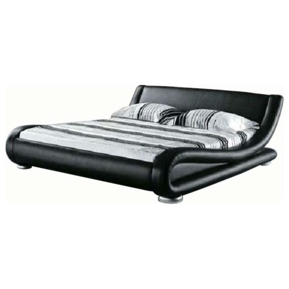 California King Modern Black Faux Leather Upholstered Platform Bed California King Modern Black Faux, Contemporary White Eco Leather King Size Platform Bed