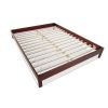 Queen size Japanese Style Platform Bed Frame in Mahogany Finish