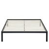 King size Heavy Duty Metal Platform Bed Frame with Wooden Slats