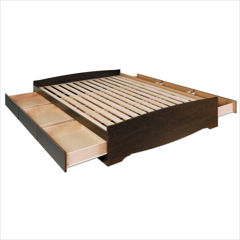 Twin Xl Espresso Brown Platform Bed W, Twin Xl 6 Drawer Storage Bed