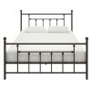 Queen Metal Platform Bed Frame with Headboard and Footboard in Bronze Finish