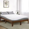 Queen size Solid Wood Platform Bed Frame in Brown Natural Finish