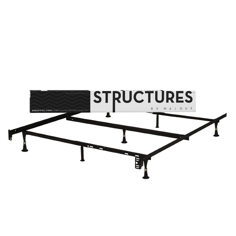 Bed Frame Metal Platform Bed Adjustable Heavy Duty Fits Twin/Full/Queen Steel 